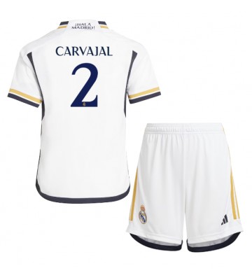 Real Madrid Daniel Carvajal #2 Replica Home Stadium Kit for Kids 2023-24 Short Sleeve (+ pants)